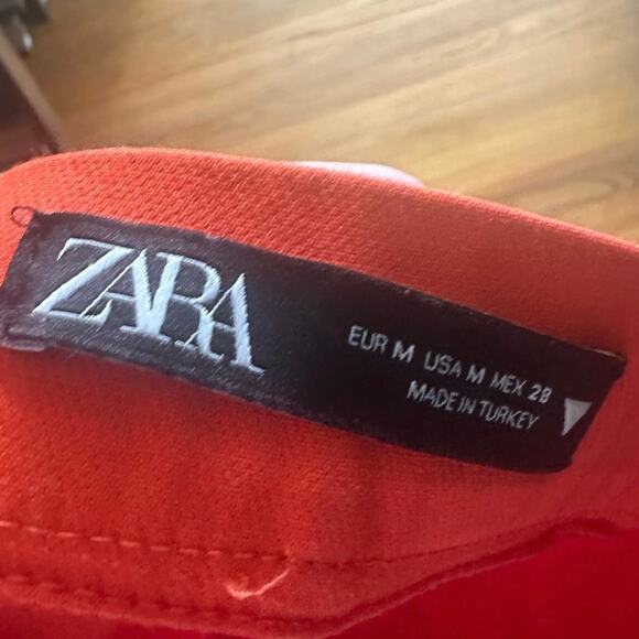 ZARA Orange Flare Dress Pants Women’s High Waist Trousers - Picture 6 of 6